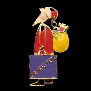 Vintage Nordstrom Enamel Santa Brooch
